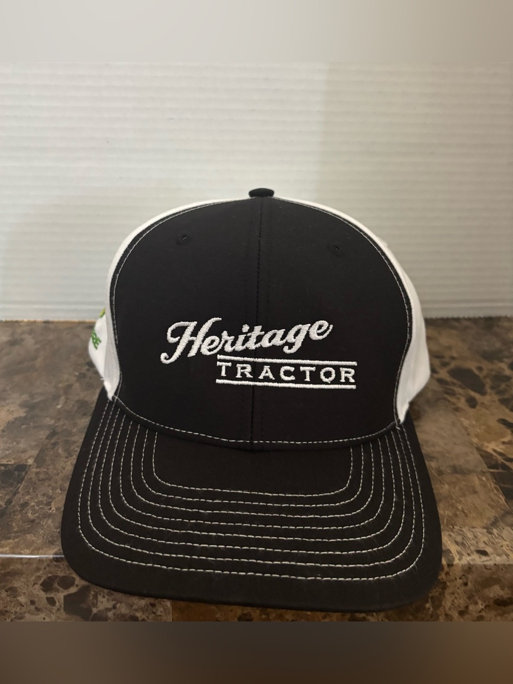 Heritage Tractor John Deere SnapBack Hat Black/White Richardson Style 312 Cap